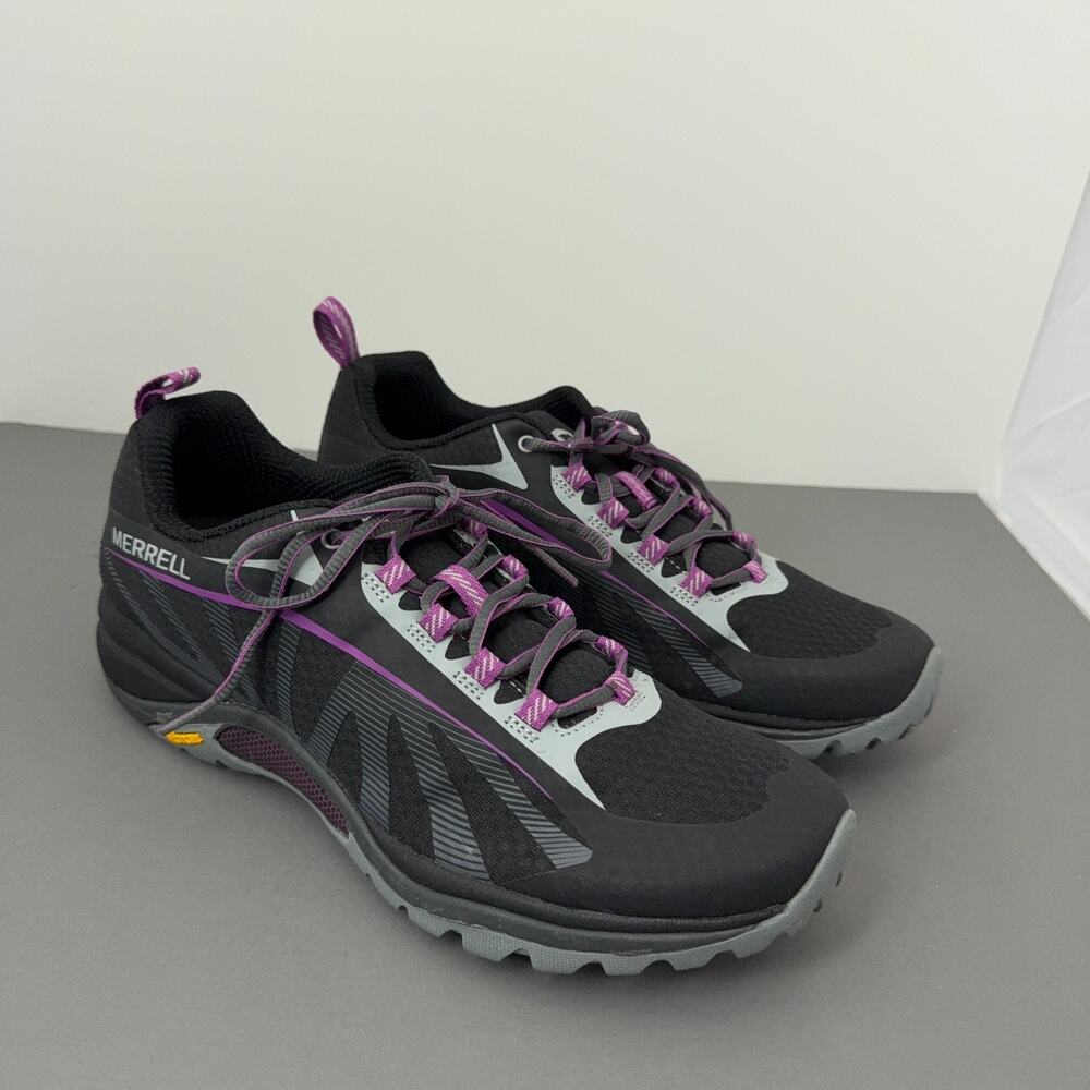 Merrell Siren Edge Hiking Shoes Womens 10 B Vibram J35750 Black Purple